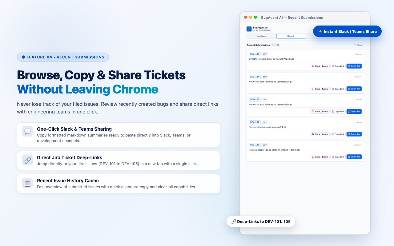 Recent History and In-Browser View